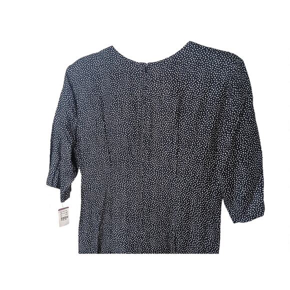 New with Tags Vintage Rabbit Designs Dress Navy Print Shoulder Pads Size 14 - Picture 7 of 12